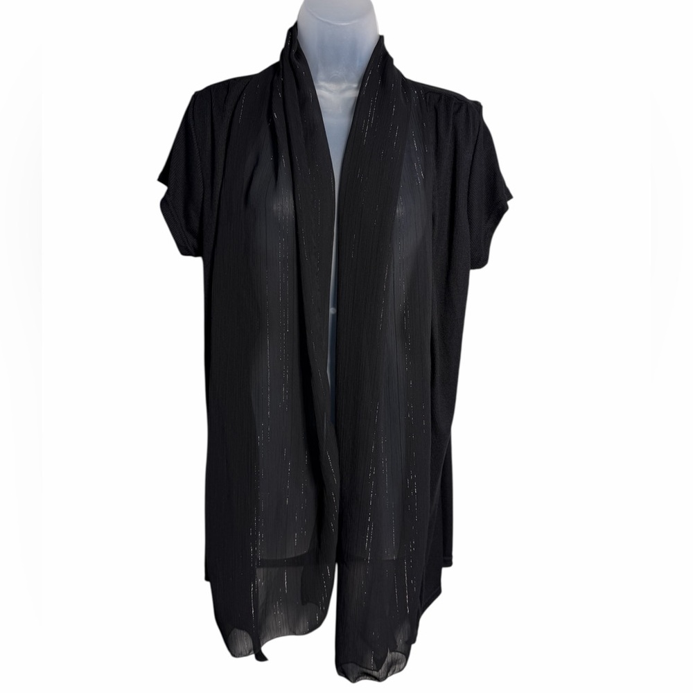 Dots Elegant Black Short Sleeve Cardigan